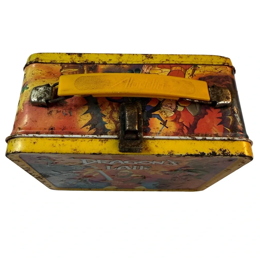 Vintage 1983 Dragon's Lair Aladdin Metal Lunch Box Don Bluth Arcade Game Retro